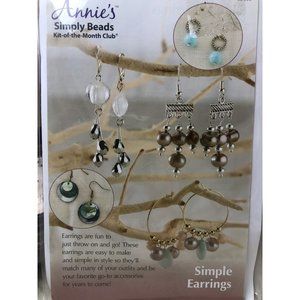 NIB Annie's Simple Beads Kit-of-the-Month Club Simple Earrings Jewelry Making Ki